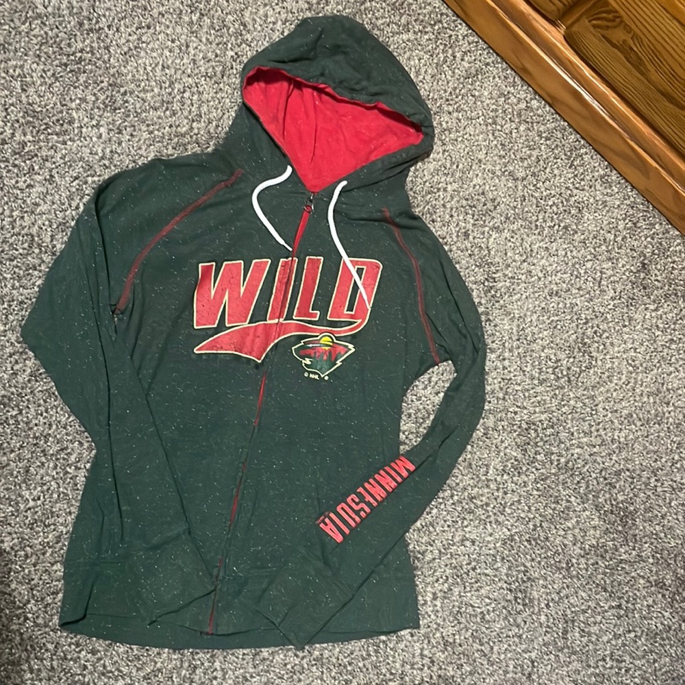 NHL MN Wild zip - up, okay condition, no stains or holes.